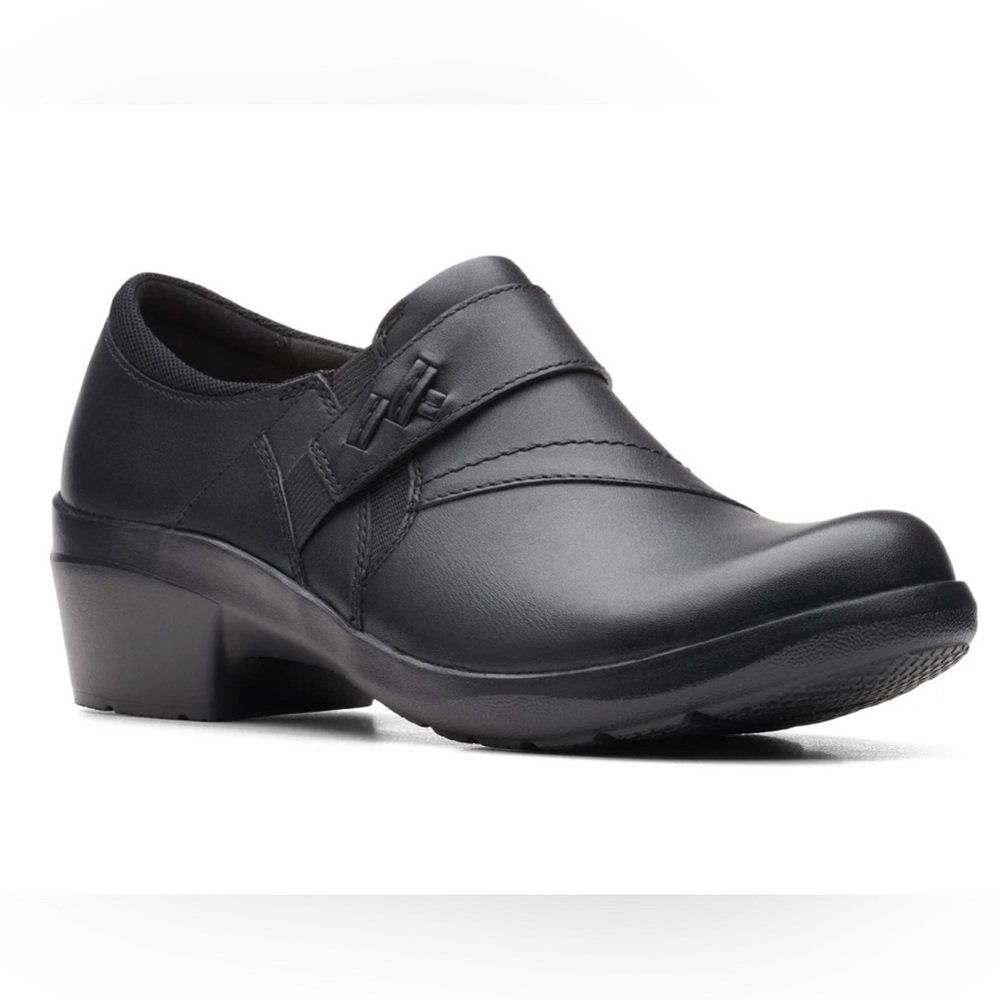 Clarks Women's Angie Pearl Cushioned Loafer Shoes Black #15260 Size 5.5, NEW